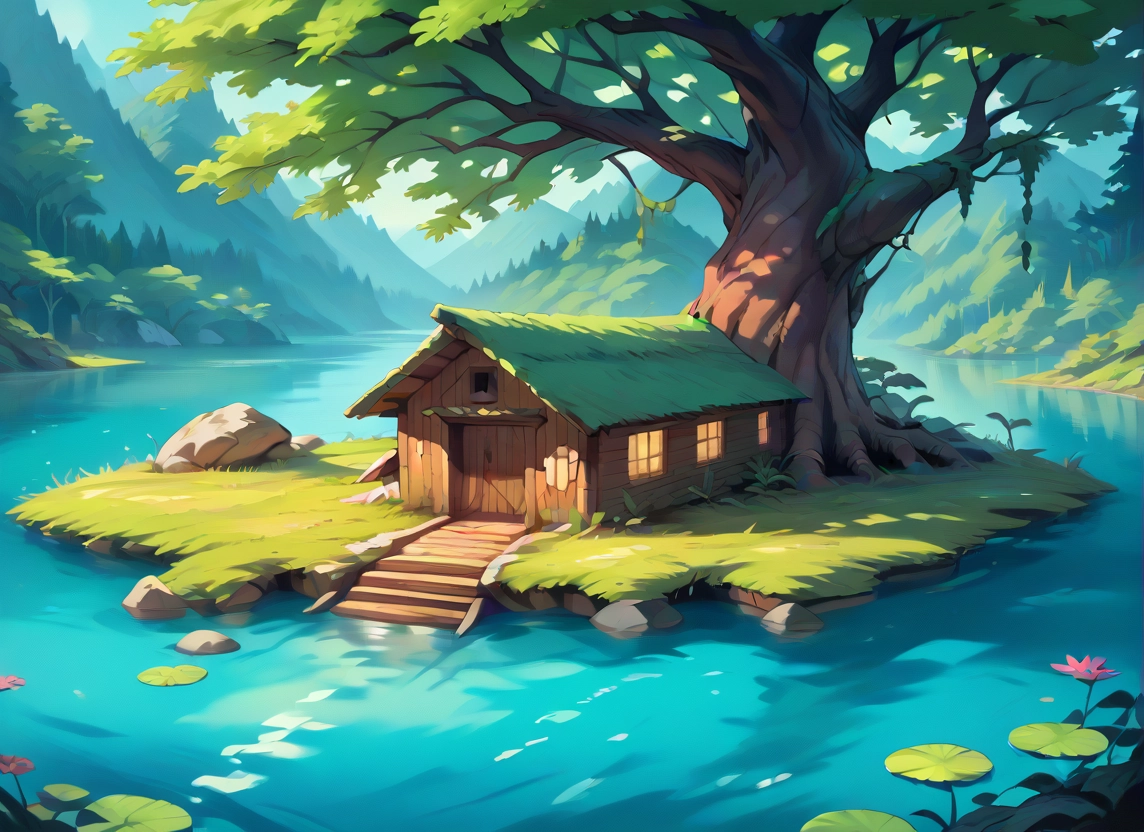 no humans, tree, scenery, outdoors, house, water