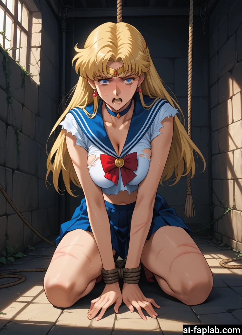 1girl, blonde hair, breasts, long hair, skirt, torn clothes