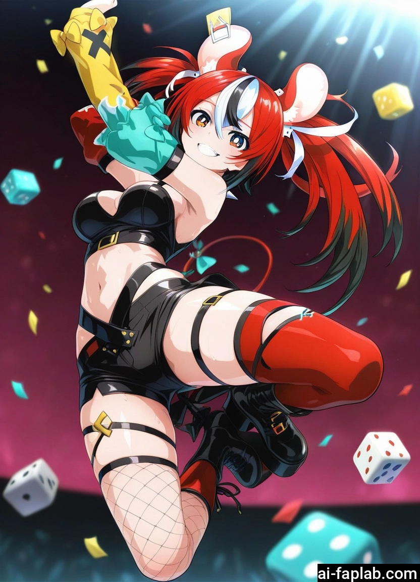 1girl, animal ears, mouse ears, breasts, thighhighs, smile