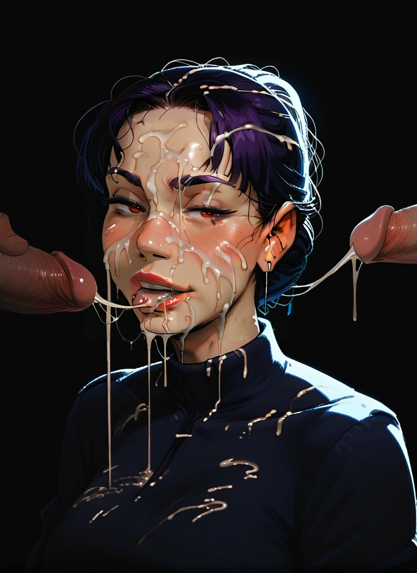 1girl, penis, cum, multiple boys, hetero, facial