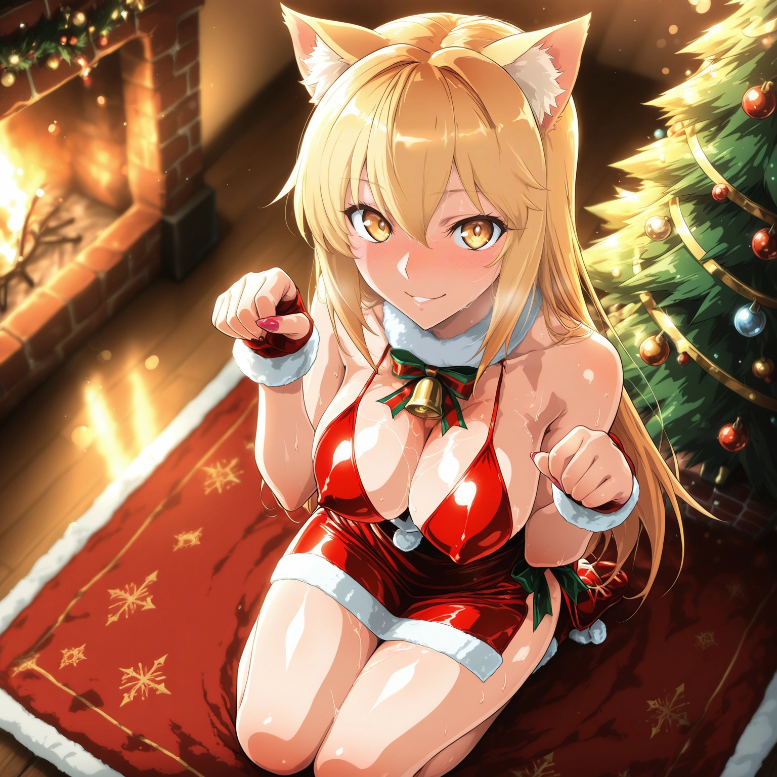 1girl, breasts, animal ears, long hair, blonde hair, solo · Yamete.gg
