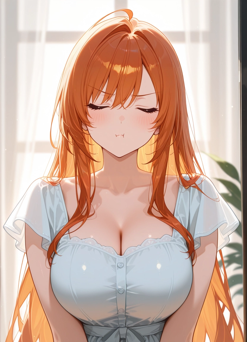 1girl, breasts, solo, large breasts, cleavage, long hair · Yamete.gg