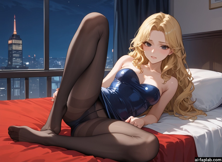 1girl, pantyhose, blonde hair, long hair, breasts, underwear · Yamete.gg