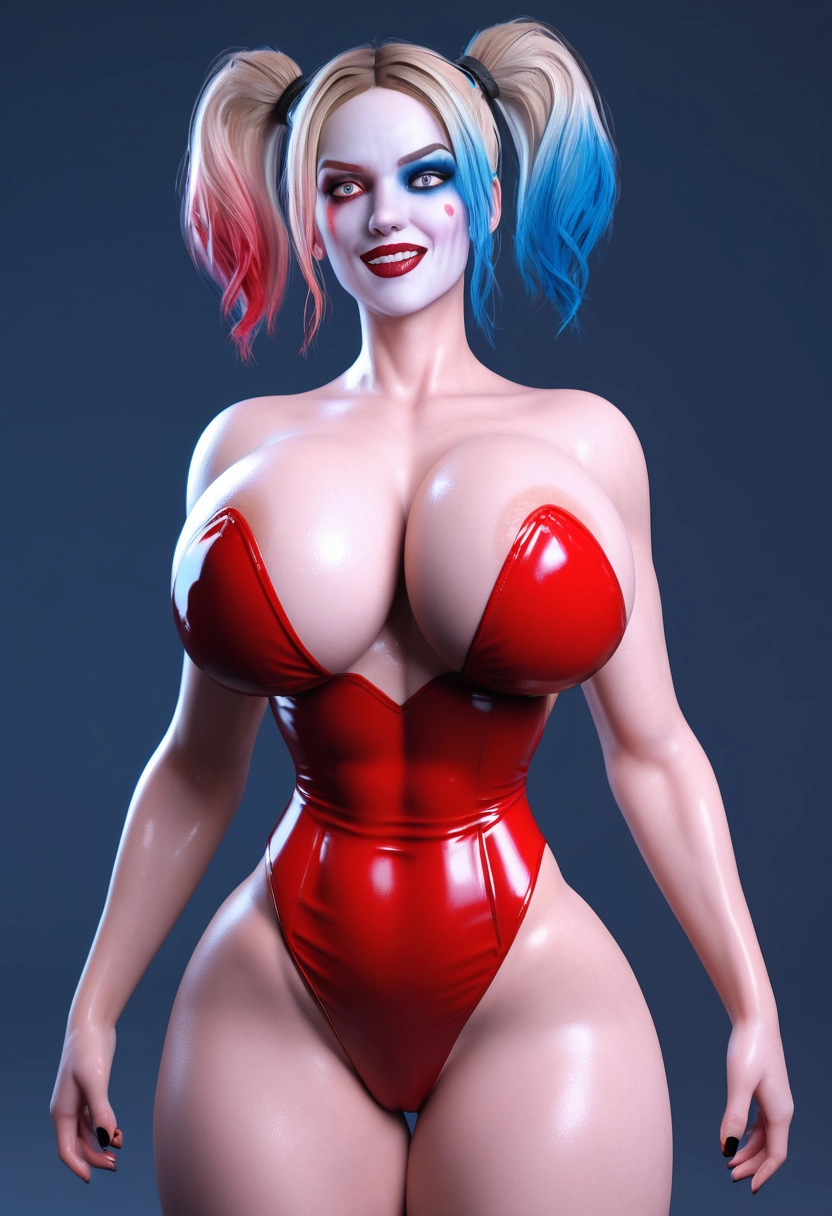 1girl, breasts, makeup, solo, twintails, red lips · Yamete.gg