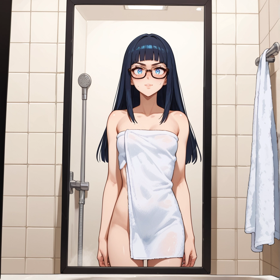 1girl, breasts, nipples, solo, glasses, nude · Yamete.gg