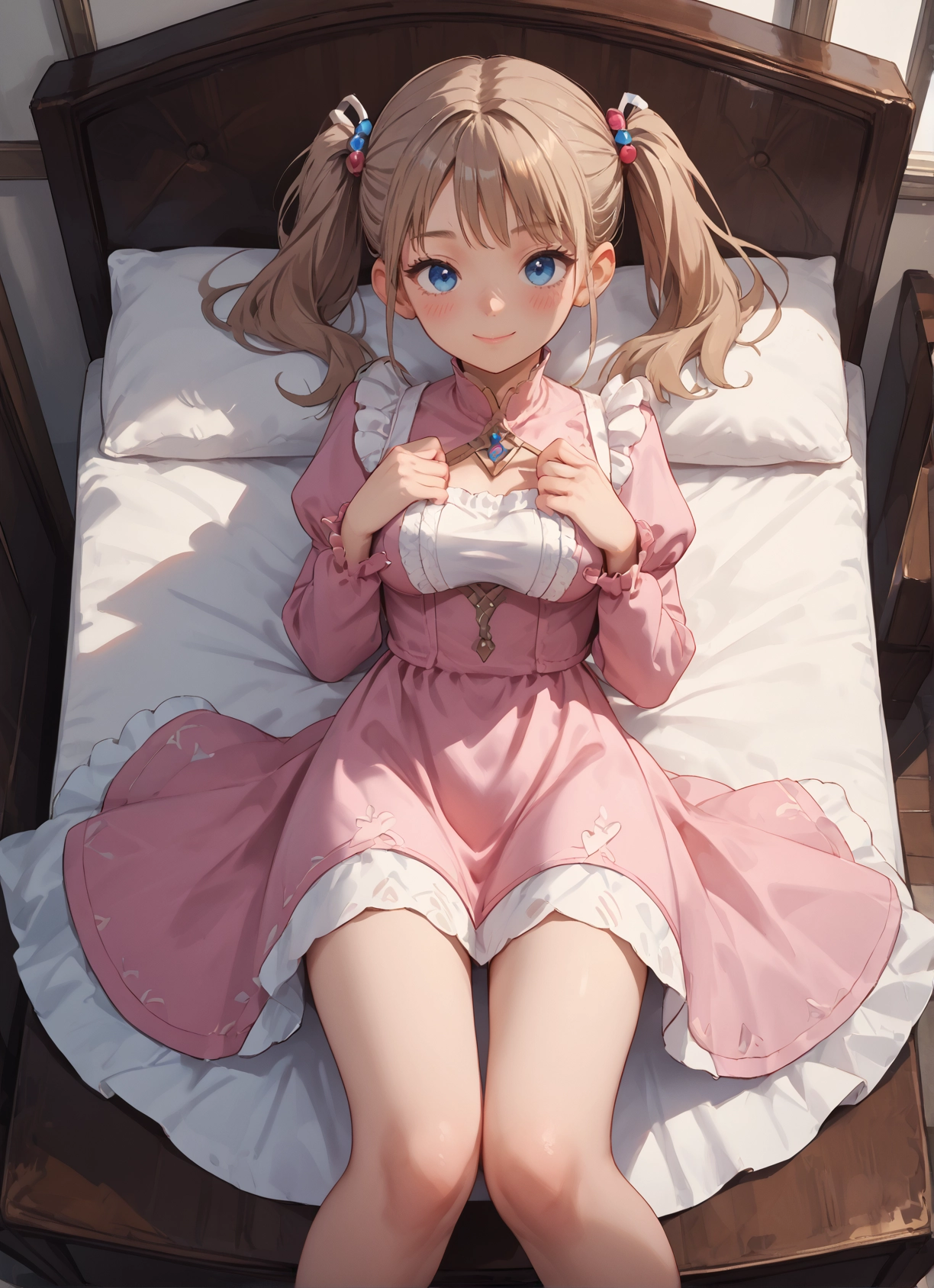 1girl, solo, twintails, blue eyes, dress, smile · Yamete.gg