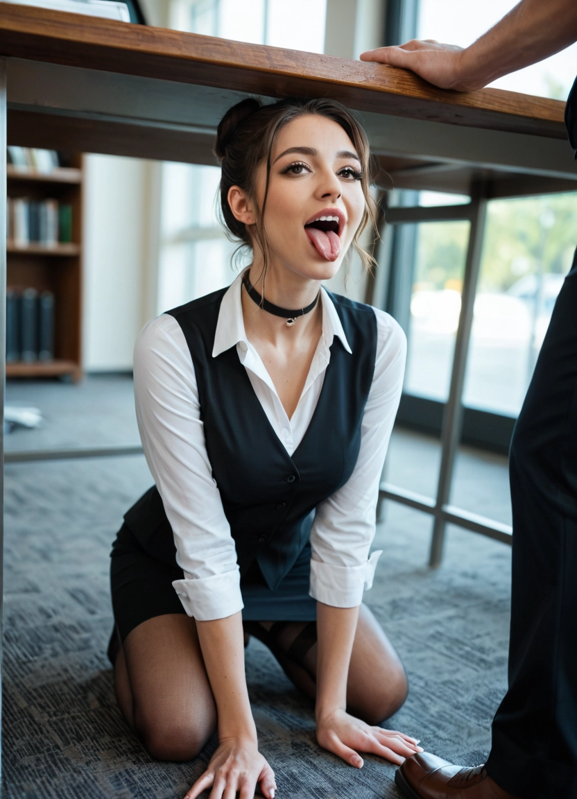 1girl, choker, skirt, tongue, tongue out, pantyhose