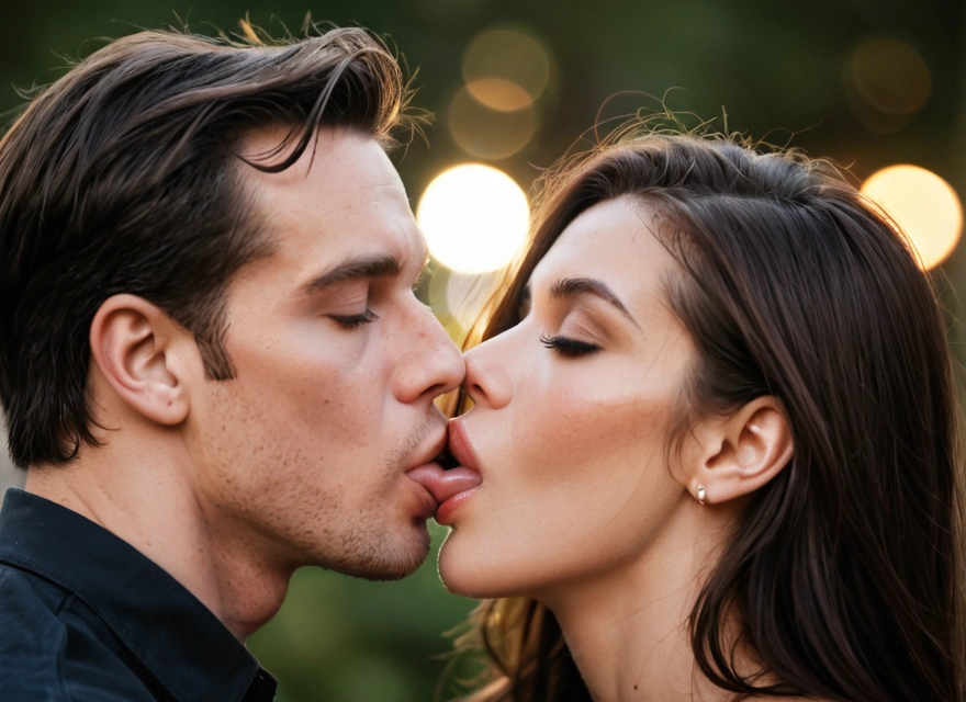 1girl, 1boy, kiss, hetero, french kiss, closed eyes · Yamete.gg
