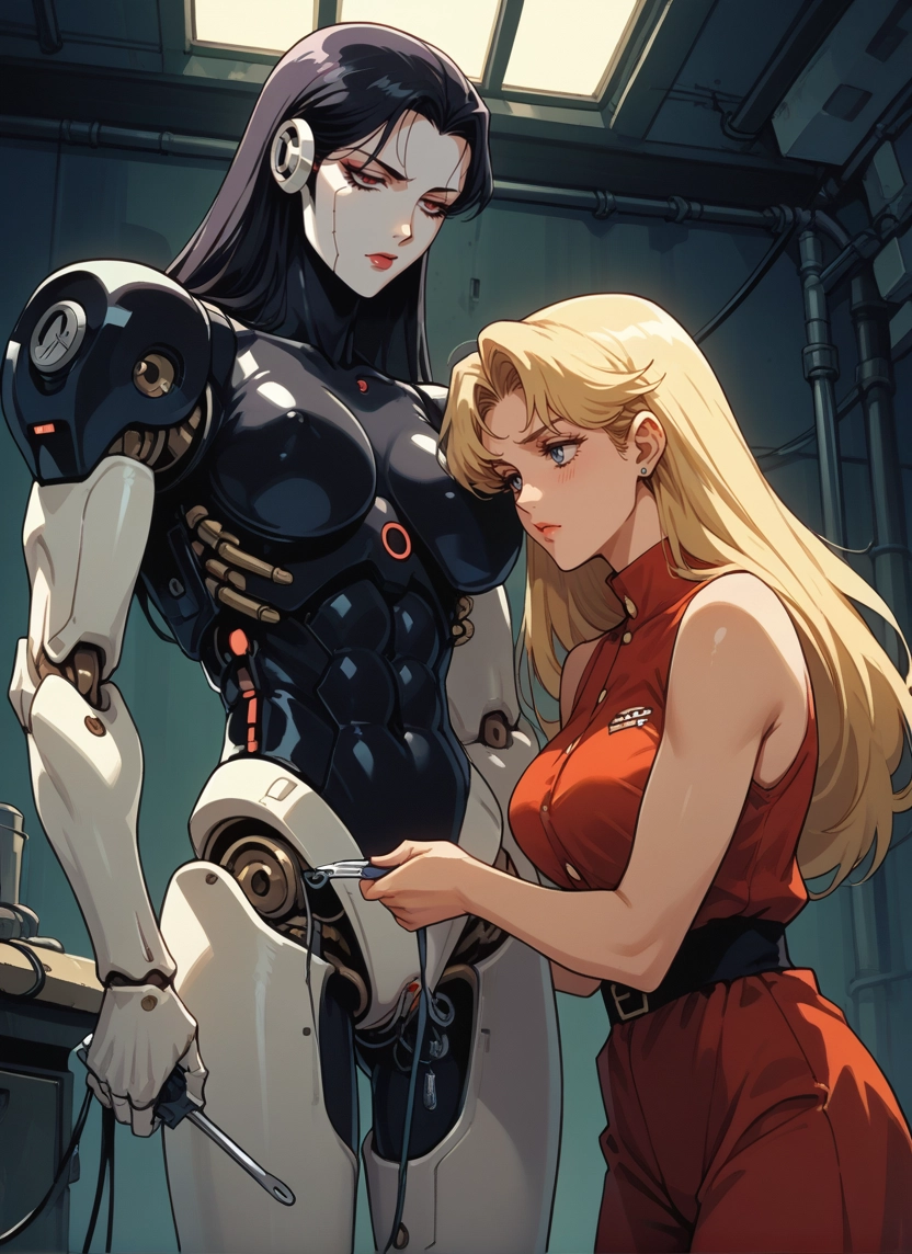 multiple girls, blonde hair, 2girls, blue eyes, black hair, breasts · Yamete.gg