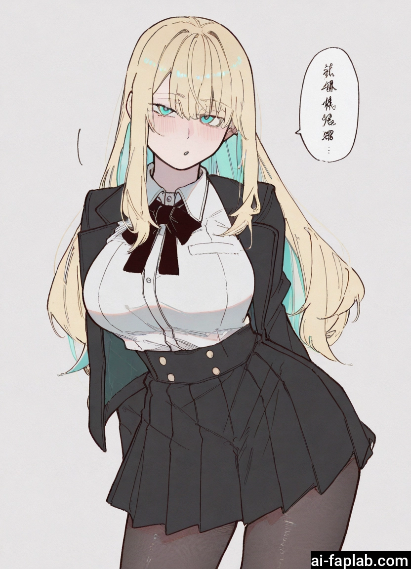 1girl, pantyhose, skirt, blonde hair, breasts, solo · Yamete.gg