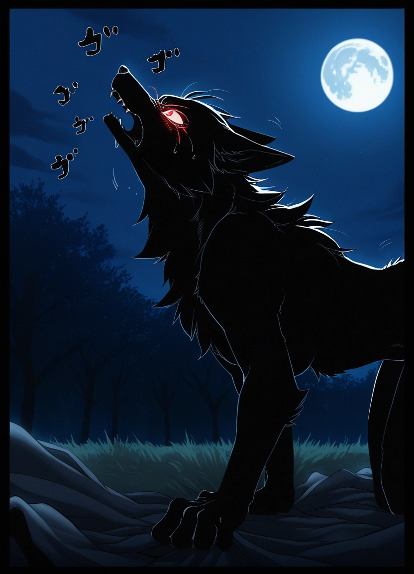 furry, moon, night, no humans, wolf, full moon · Yamete.gg