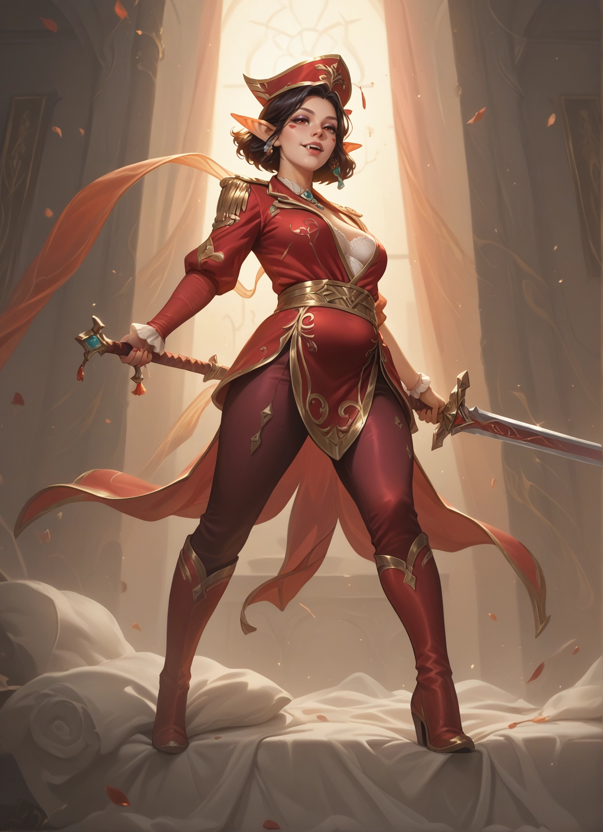 1girl, weapon, sword, pointy ears, solo, boots · Yamete.gg