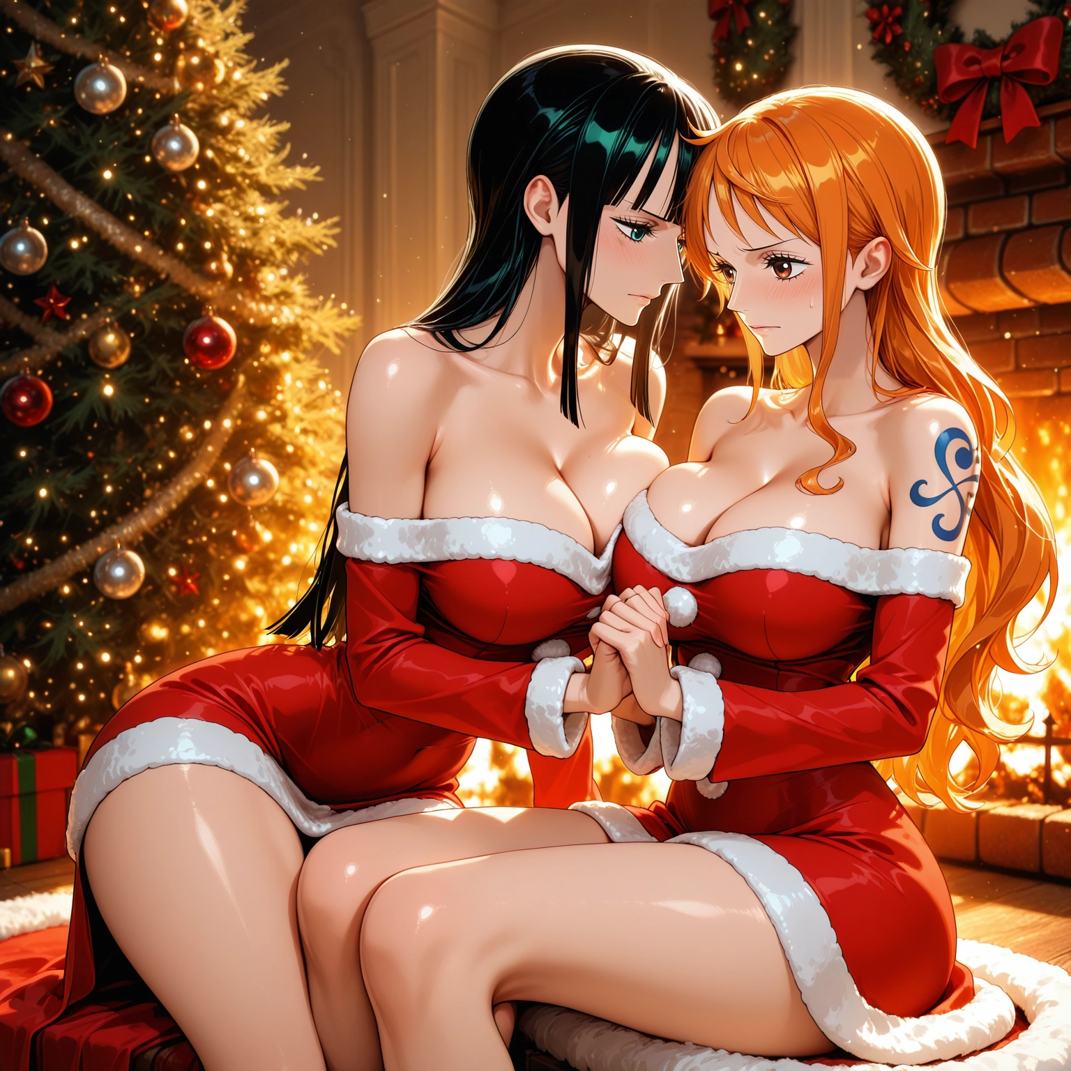 breasts, multiple girls, 2girls, large breasts, long hair, tattoo · Yamete.gg