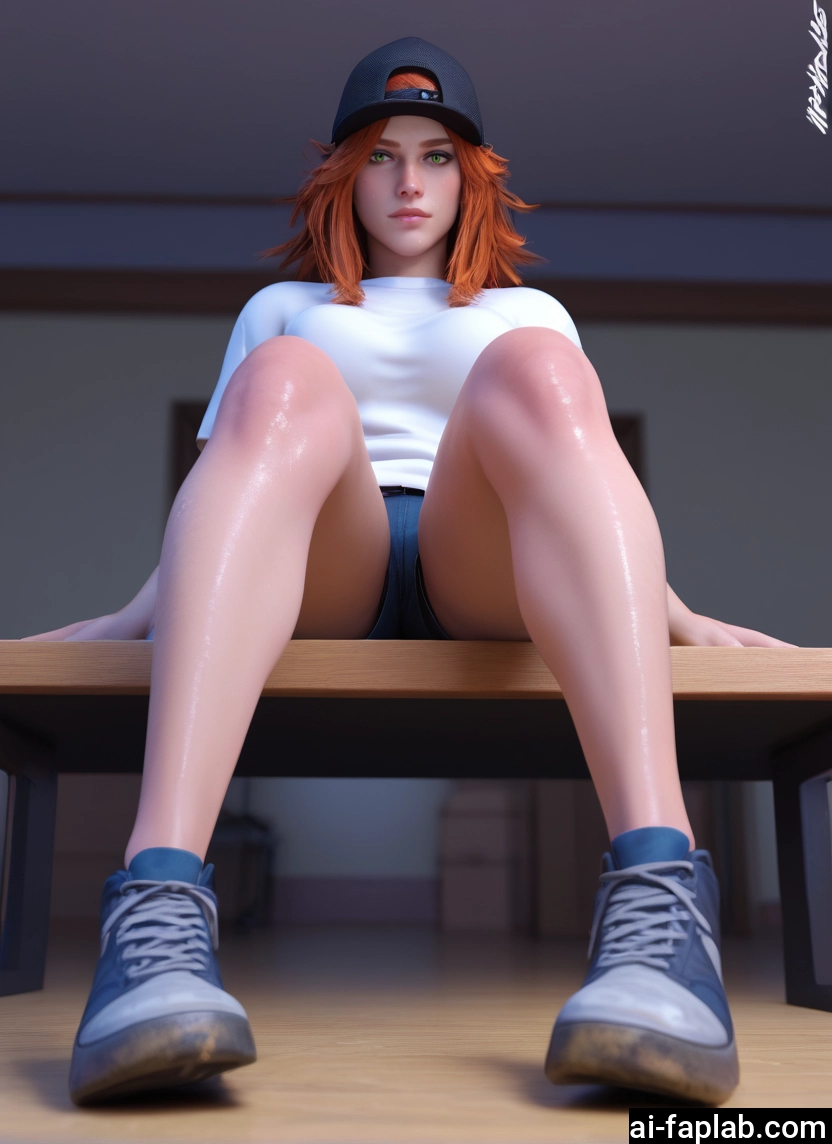 1girl, shorts, hat, green eyes, solo, shoes · Yamete.gg