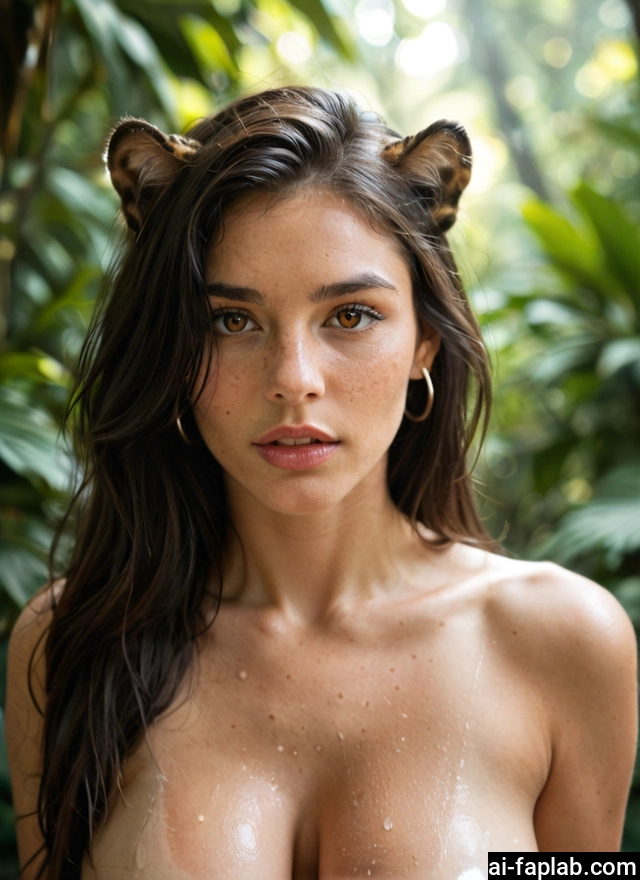 1girl, solo, breasts, jewelry, animal ears, earrings · Yamete.gg
