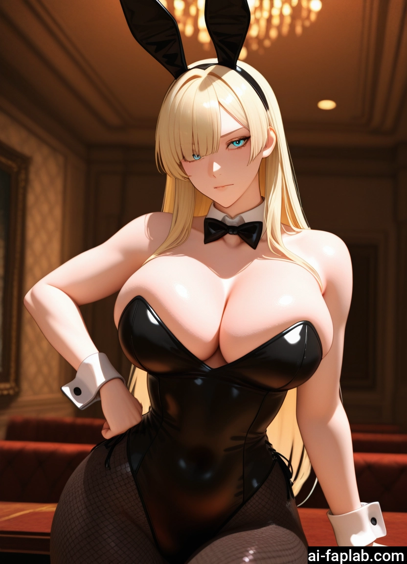 breasts, 1girl, animal ears, playboy bunny, rabbit ears, blonde hair · Yamete.gg