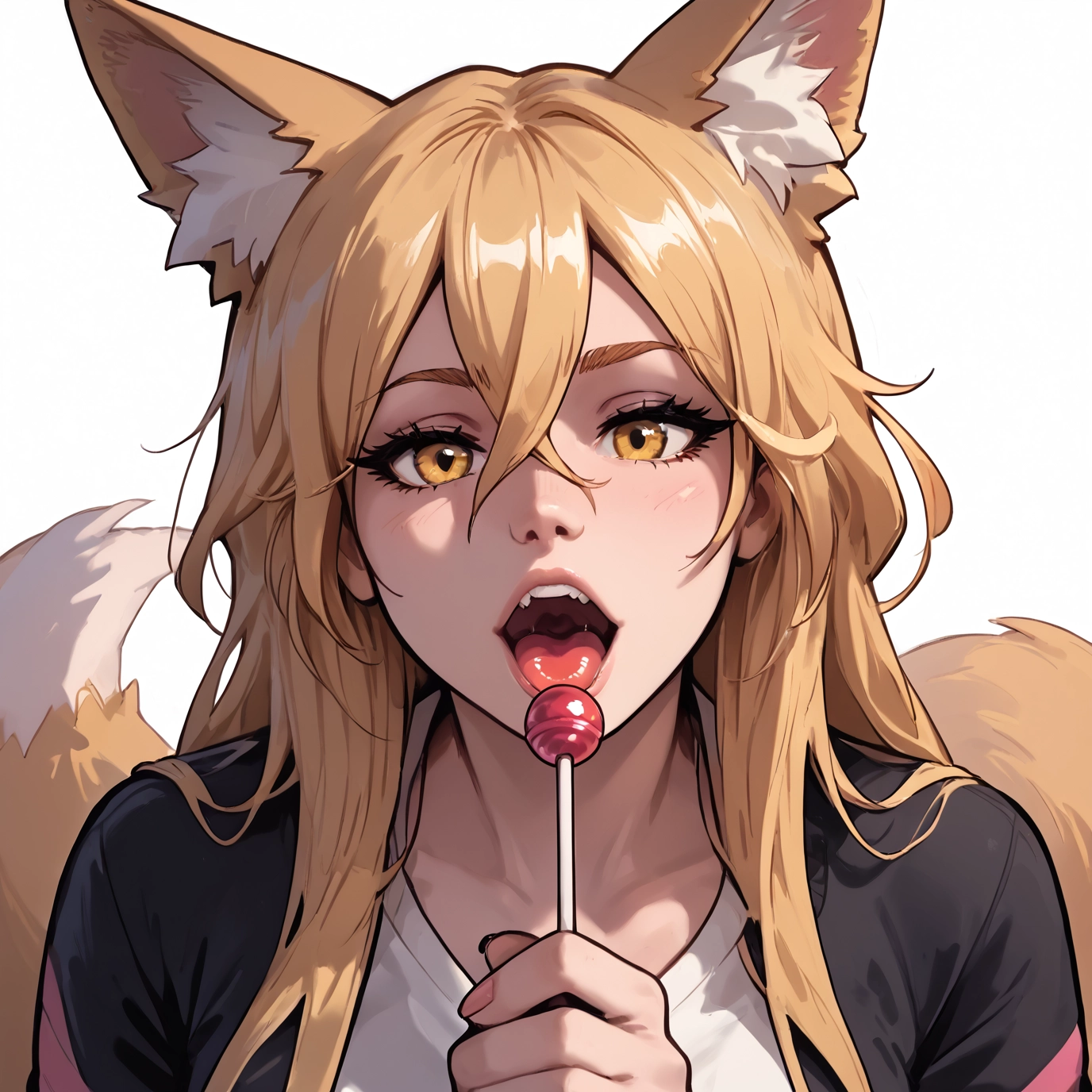 1girl, animal ears, tail, food, candy, solo · Yamete.gg