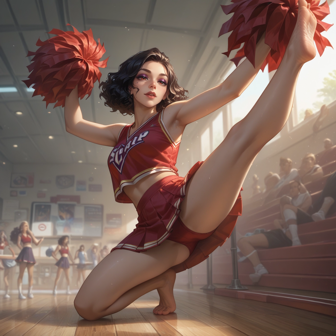 cheerleader, pom pom (cheerleading), skirt, underwear, panties, multiple girls · Yamete.gg