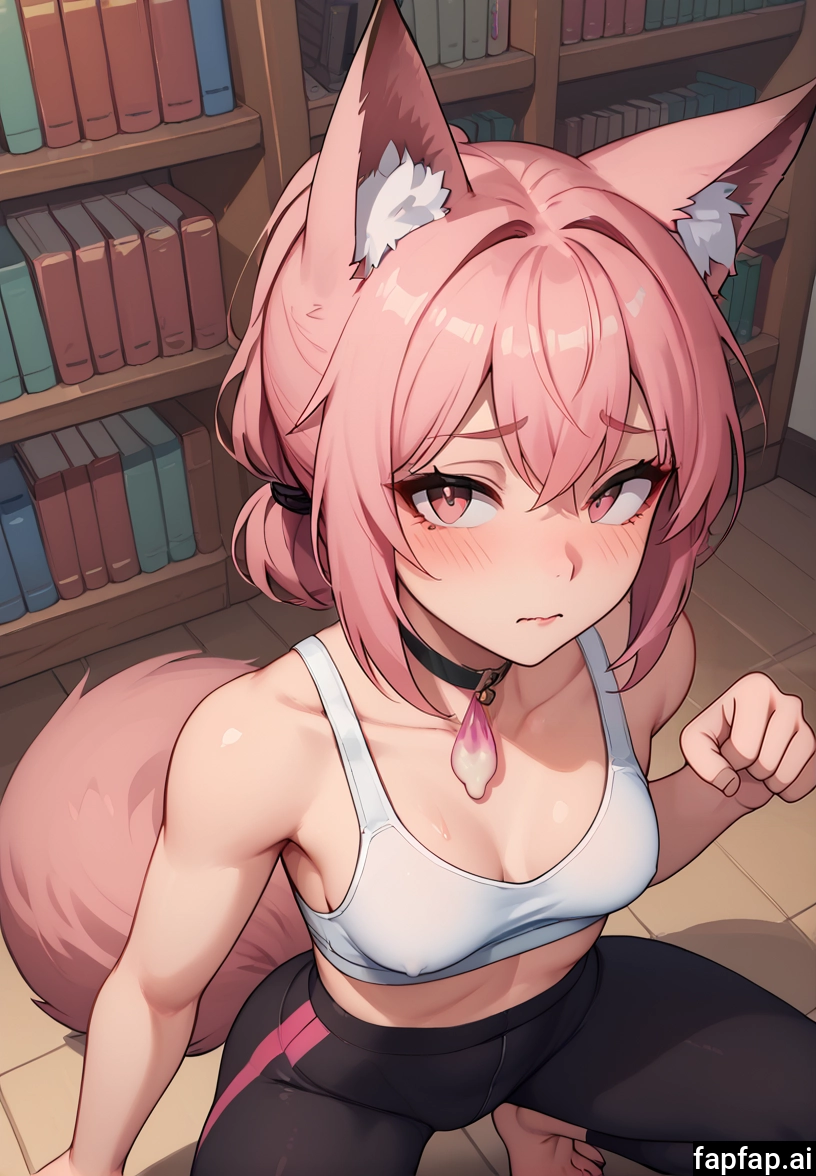 1girl, breasts, solo, pink hair, animal ears, animal ear fluff · Yamete.gg