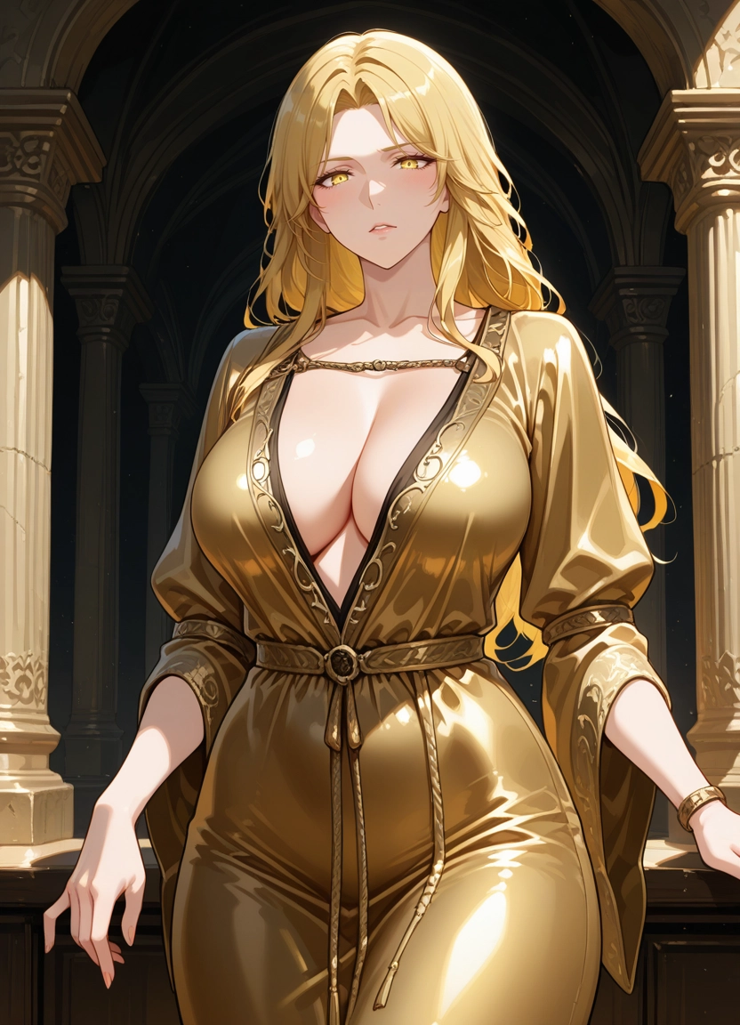 1girl, breasts, blonde hair, solo, yellow eyes, long hair · Yamete.gg