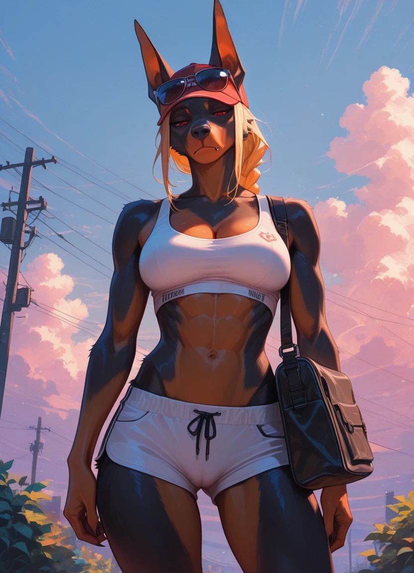 furry, 1girl, breasts, furry female, solo, animal ears