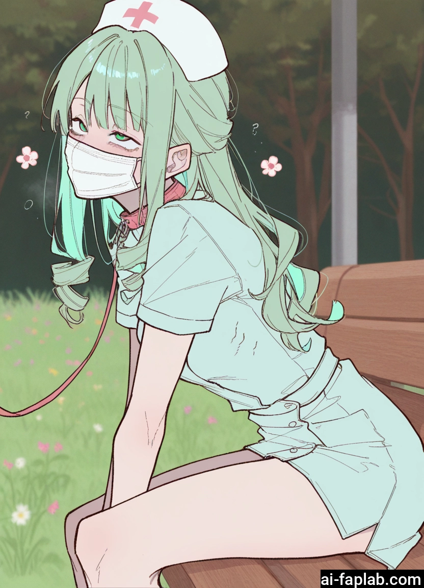 1girl, hat, mouth mask, mask, nurse cap, collar · Yamete.gg