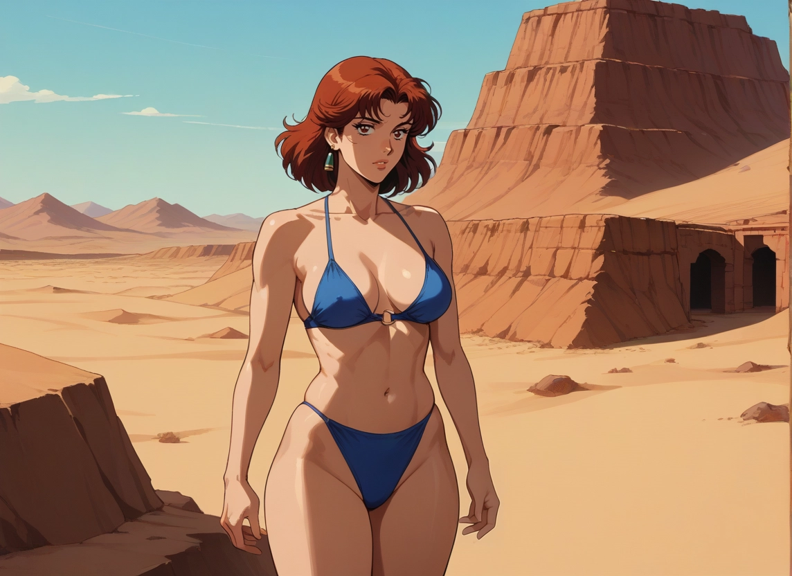 1girl, swimsuit, solo, bikini, breasts, blue bikini · Yamete.gg