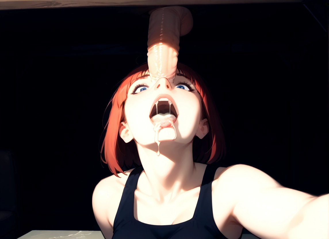 penis, 1girl, cum, hetero, blue eyes, cum in mouth · Yamete.gg