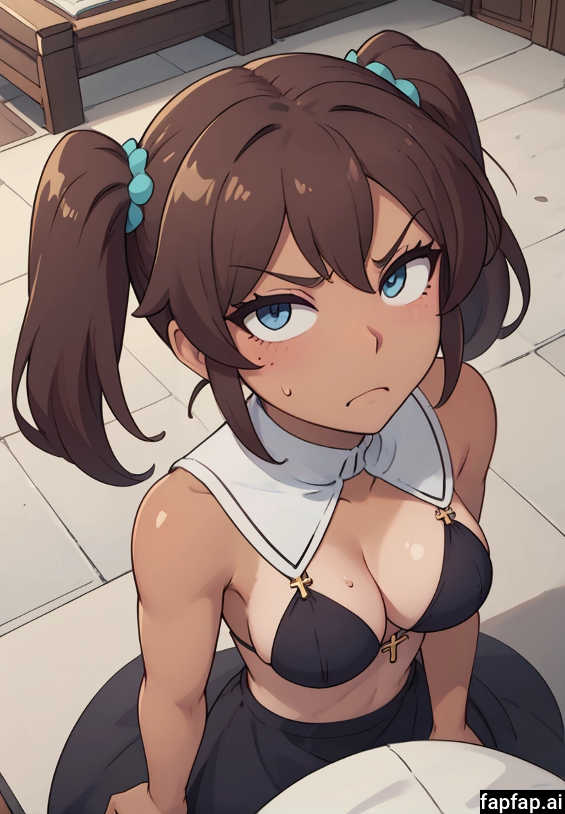 1girl, breasts, twintails, brown hair, tan, tanlines · Yamete.gg