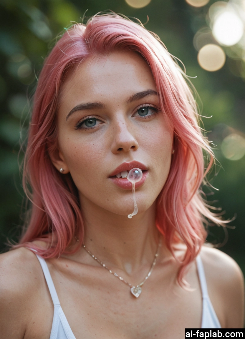 1girl, solo, pink hair, jewelry, necklace, freckles · Yamete.gg