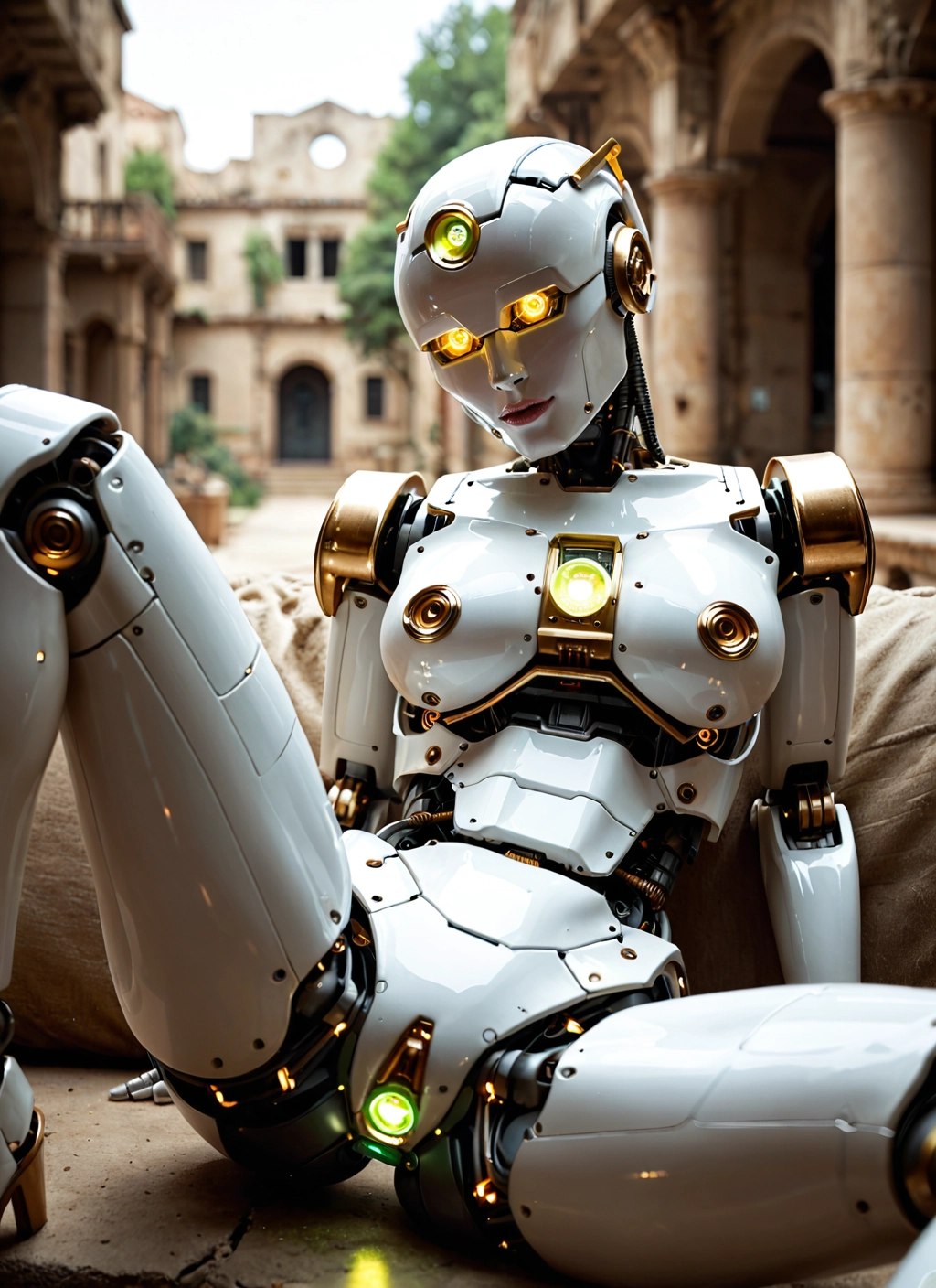 1girl, solo, spread legs, robot, humanoid robot, robot joints · Yamete.gg