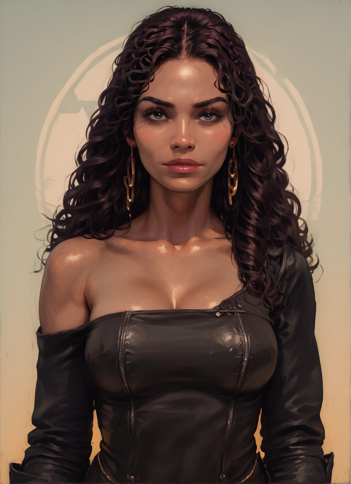 1girl, solo, breasts, jewelry, earrings, long hair · Yamete.gg