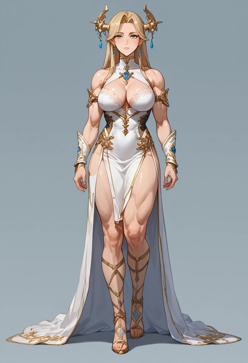 1girl, breasts, solo, dress, muscular, muscular female · Yamete.gg