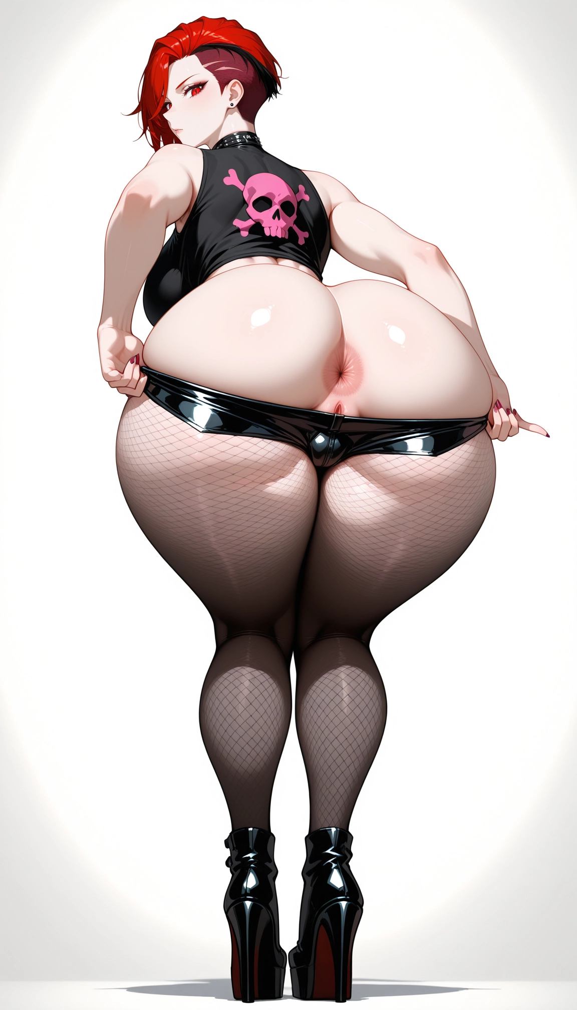 1girl, solo, anus, ass, red hair, pantyhose · Yamete.gg