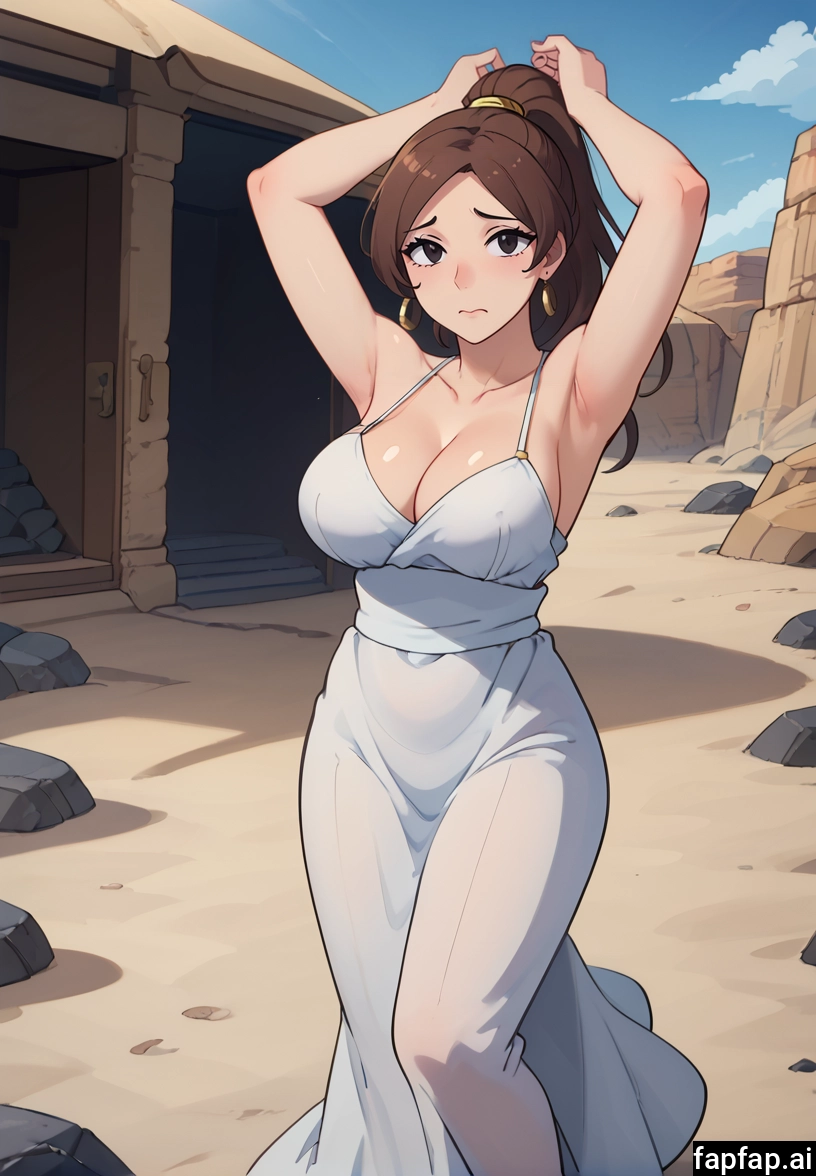1girl, breasts, dress, solo, brown hair, large breasts · Yamete.gg