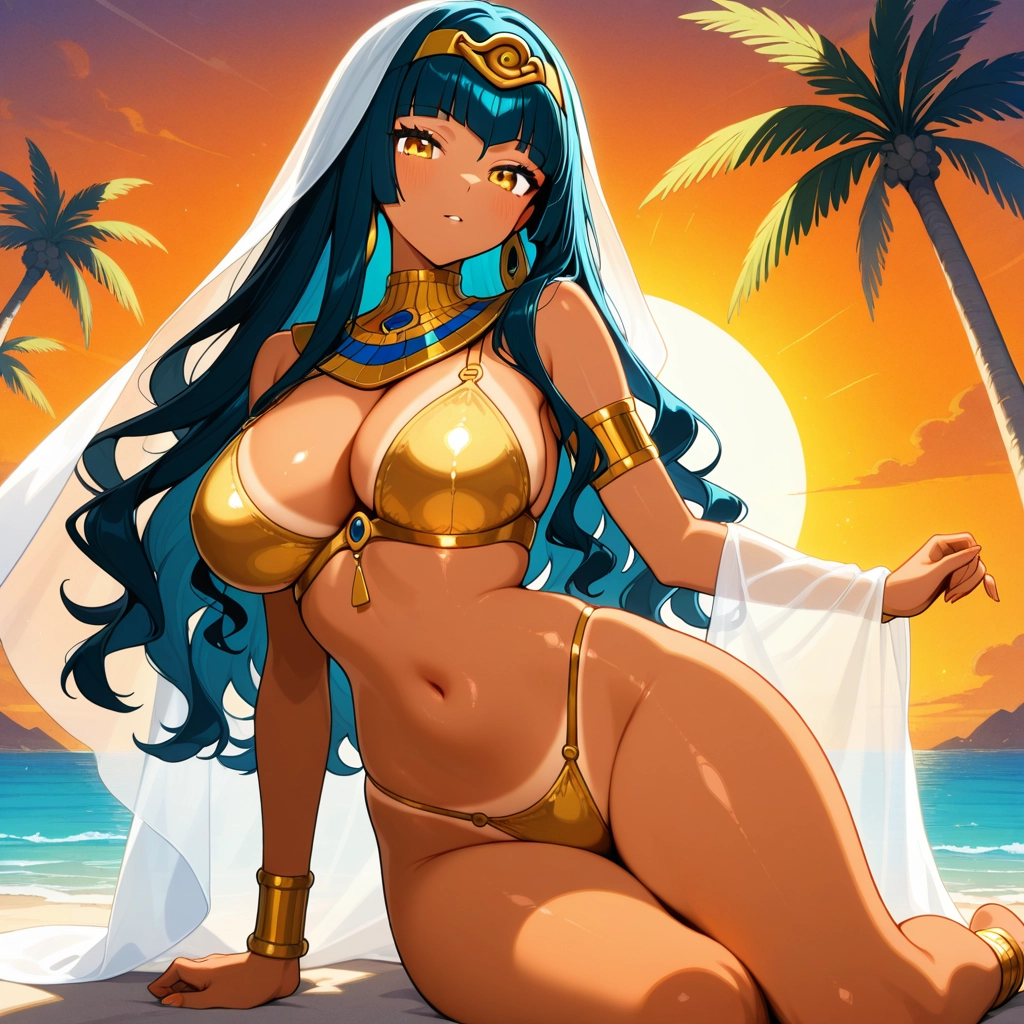 1girl, breasts, long hair, tan, large breasts, jewelry · Yamete.gg