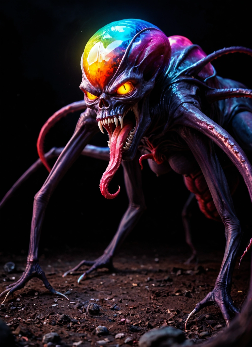tongue, no humans, tongue out, monster, teeth, solo