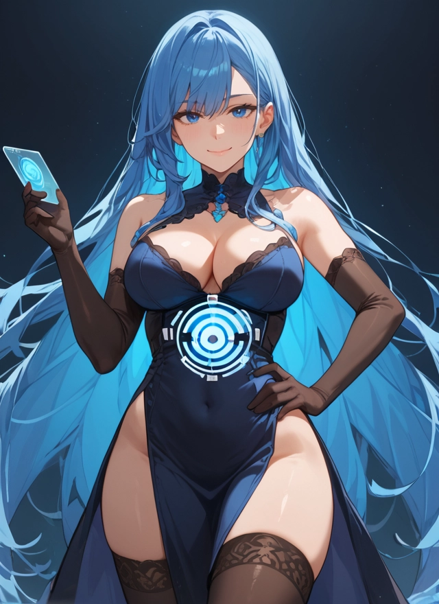 breasts, 1girl, long hair, gloves, thighhighs, solo · Yamete.gg