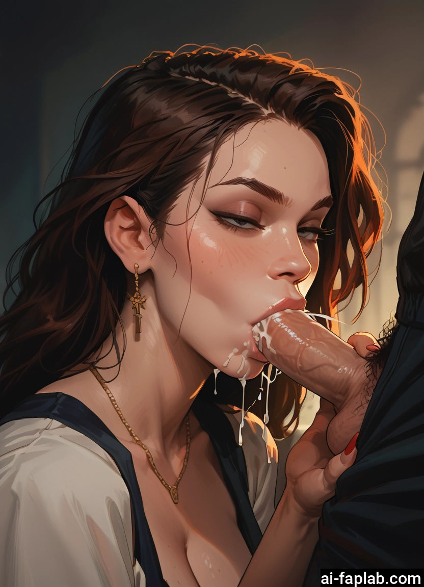 1girl, penis, oral, hetero, fellatio, cum