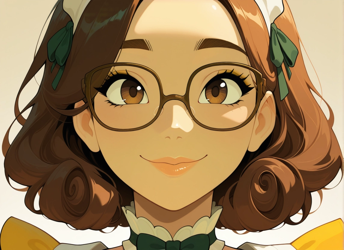 1girl, solo, brown hair, glasses, jewelry, earrings · Yamete.gg