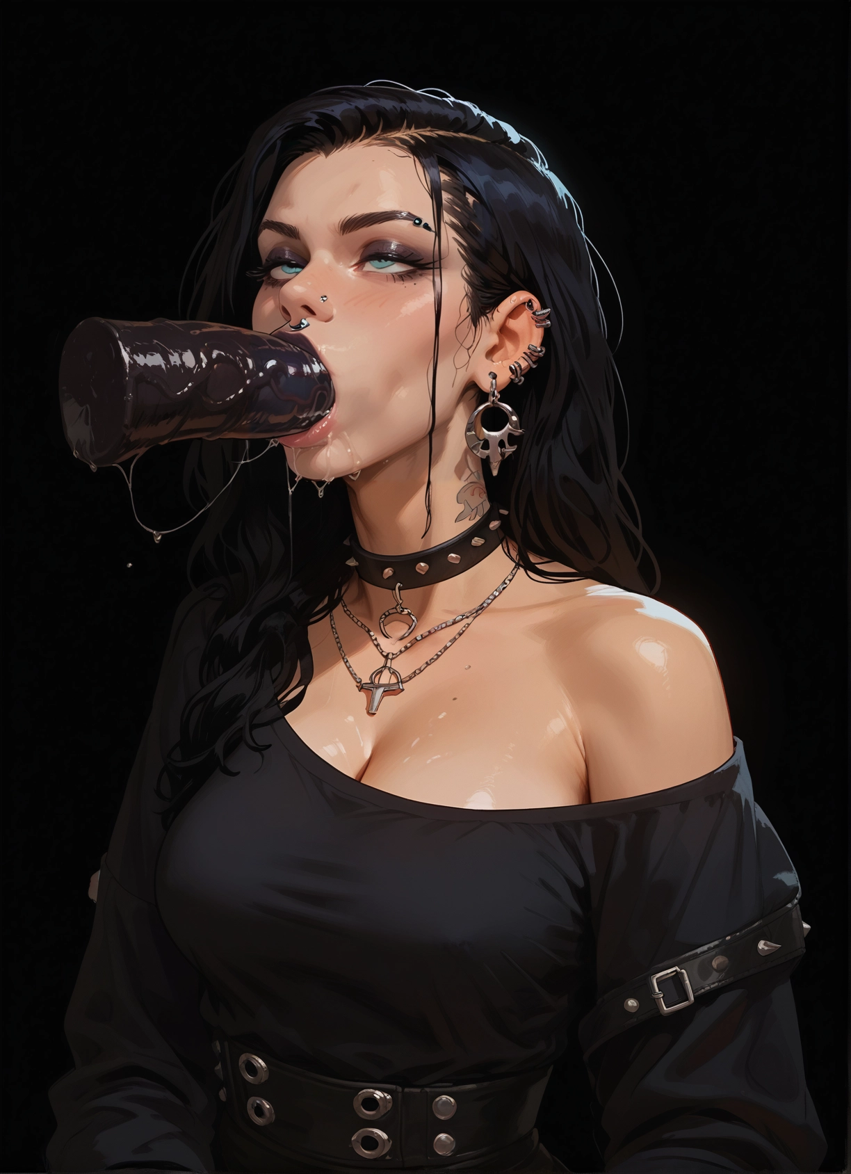 1girl, breasts, piercing, oral, jewelry, hetero · Yamete.gg