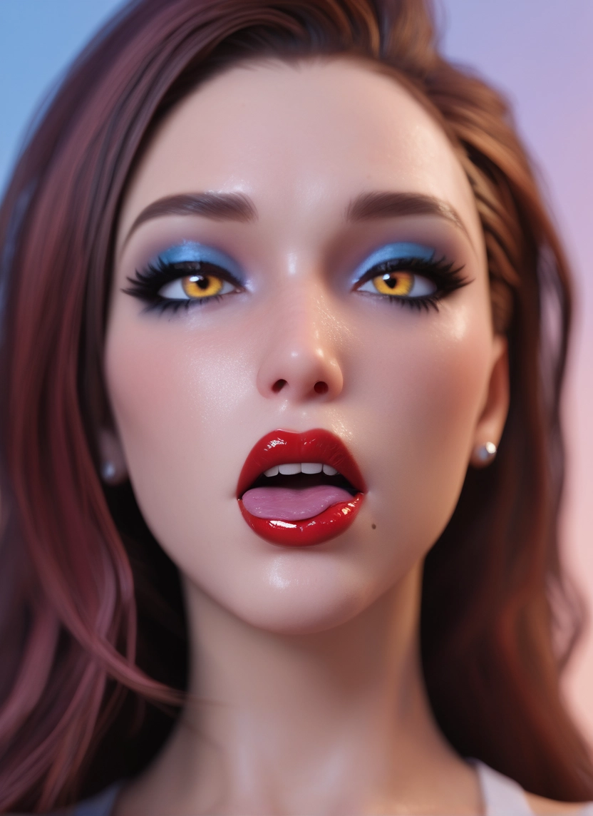 1girl, solo, makeup, jewelry, mole, earrings · Yamete.gg