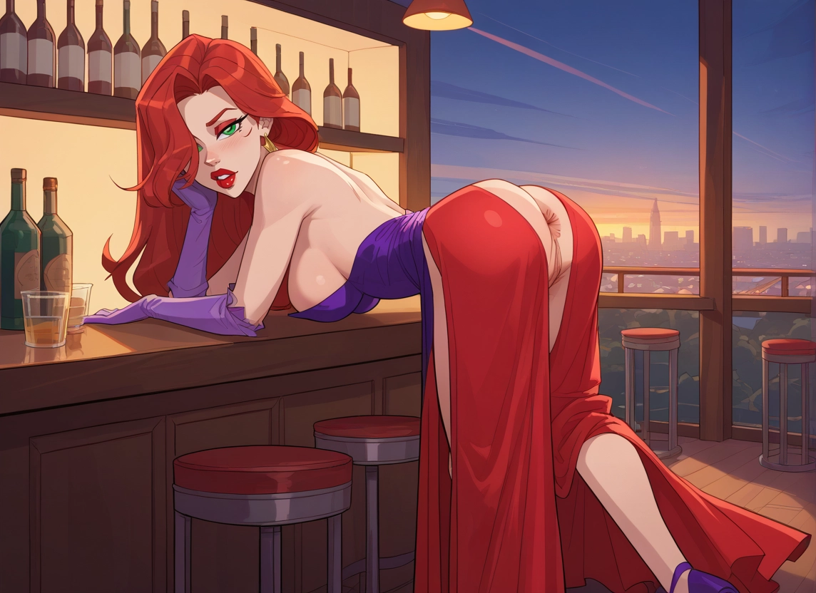 1girl, breasts, ass, anus, dress, green eyes · Yamete.gg