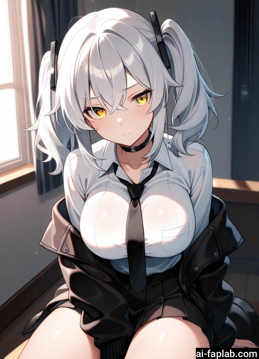 1girl, breasts, skirt, twintails, necktie, yellow eyes · Yamete.gg