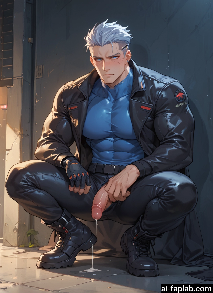 bara, solo, male focus, 1boy, muscular, muscular male · Yamete.gg