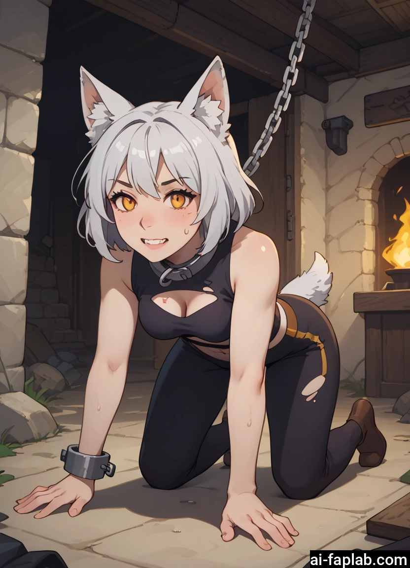 1girl, animal ears, breasts, tail, solo, all fours · Yamete.gg
