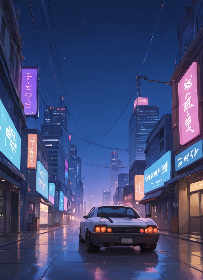 car, night, ground vehicle, motor vehicle, sky, outdoors · Yamete.gg