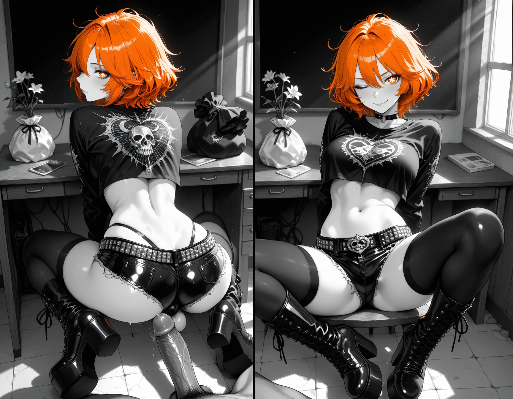 1girl, high heels, boots, crop top, thighhighs, high heel boots · Yamete.gg