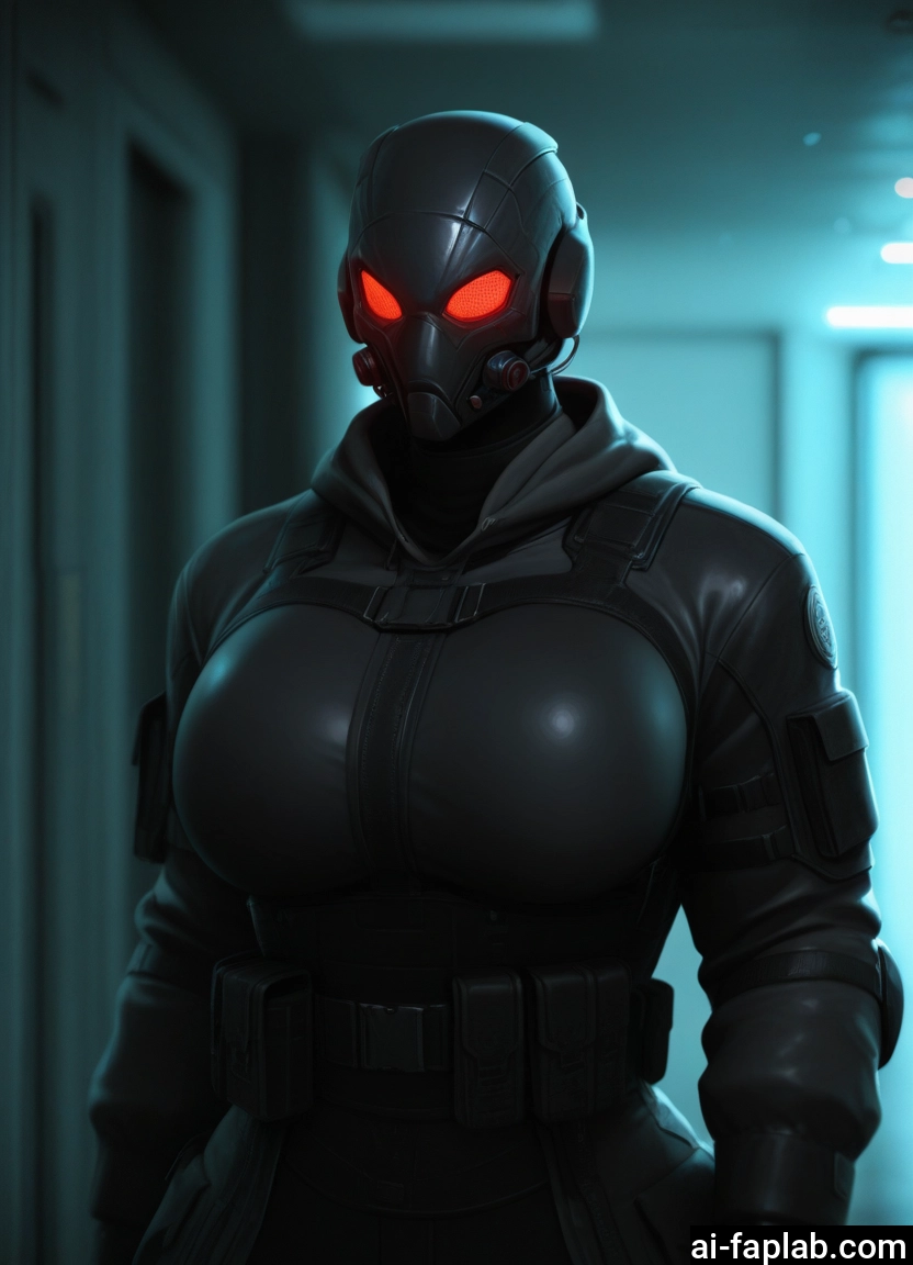 1girl, breasts, solo, mask, glowing, helmet