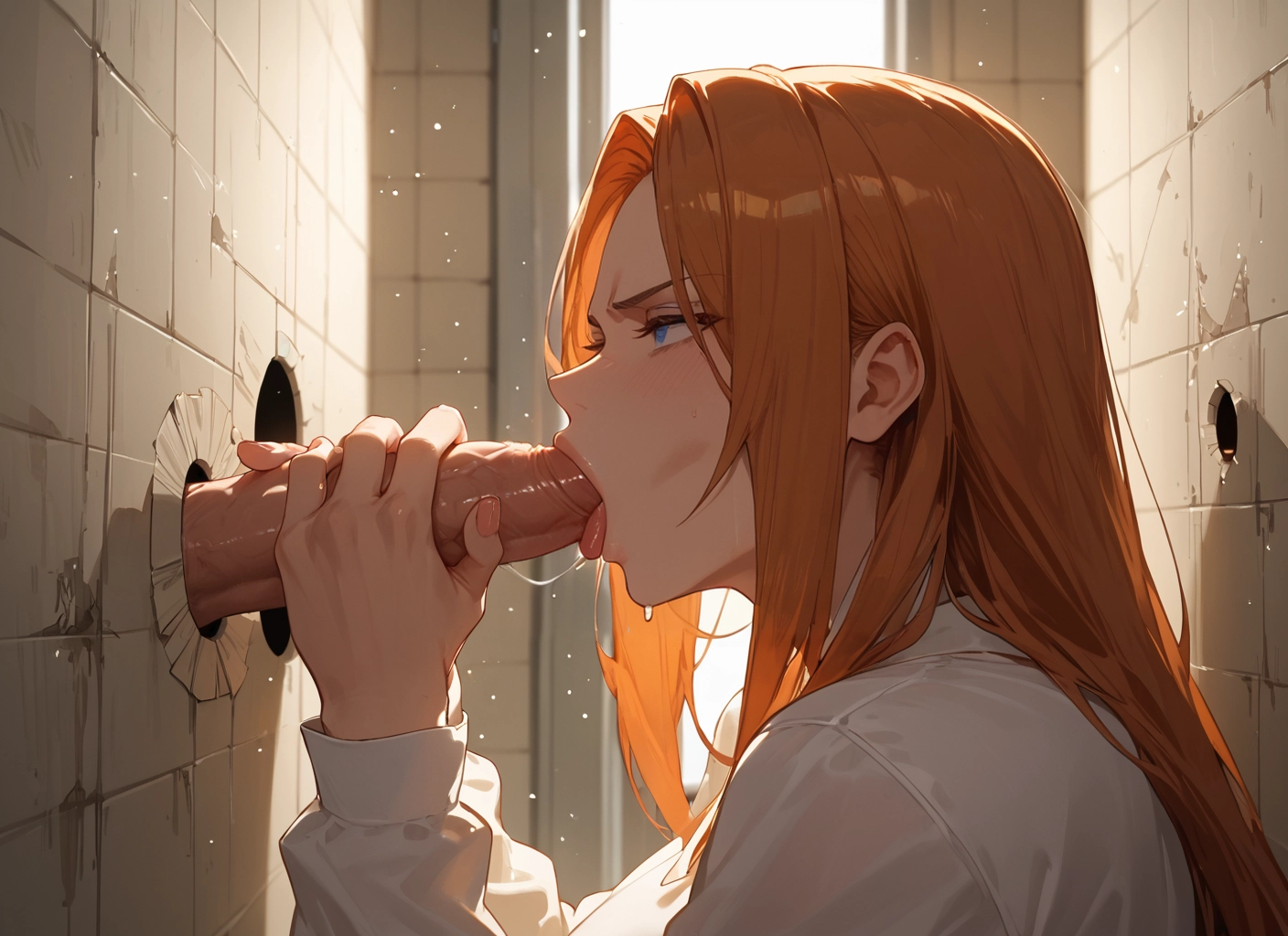1girl, penis, hetero, 1boy, fellatio, oral